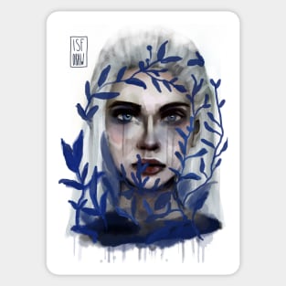 slavic mythology demon blue leafs Sticker